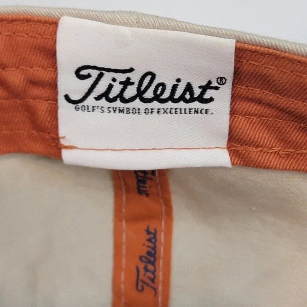 Titleist FootJoy FJ Pro‎ V1 Golf Hat Cap Logo Tan Orange Blue Adjustable